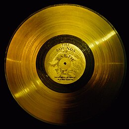 Grooved side of the Voyager Golden Record launched along the Voyager probes to space, which feature music from around the world. More music resources on aeonar grey